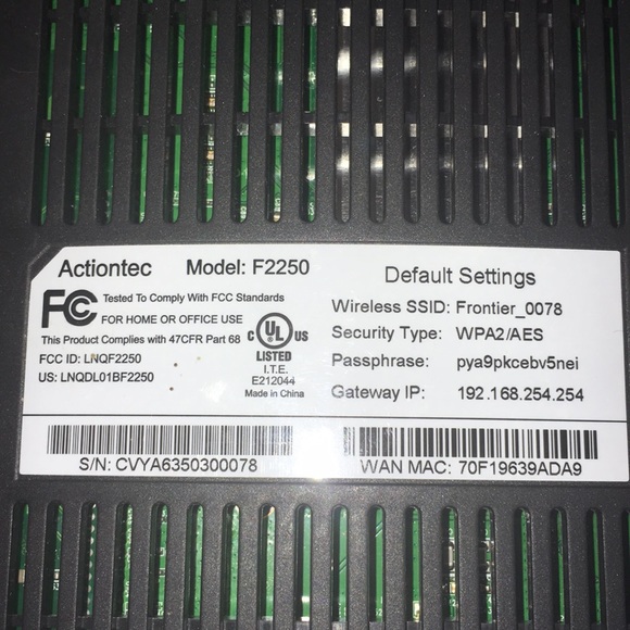 Actiontec F2250 Modem Router - Picture 3 of 4